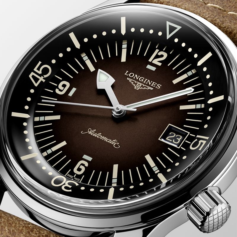 Часы The Longines Legend Diver Watch с коричневым циферблатом