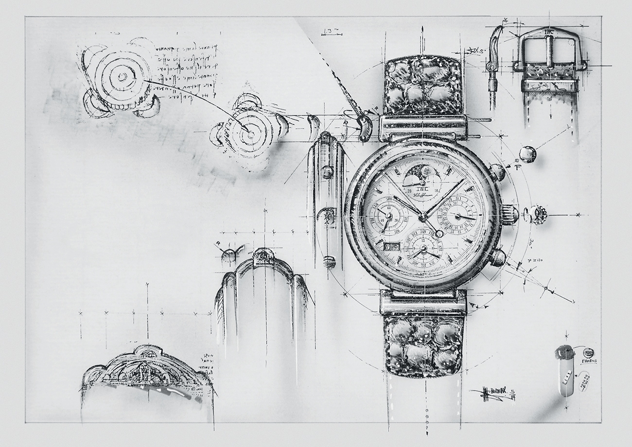 Чертеж прототипа часов Da Vinci Perpetual Calendar Ref. 3750
