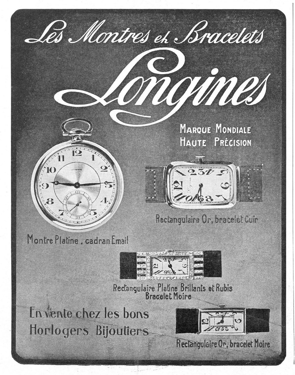 Реклама часов Longines (1920-е годы)