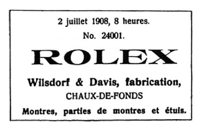 В июле 1908 года Ганс Вильсдорф регистрирует торговую марку Rolex